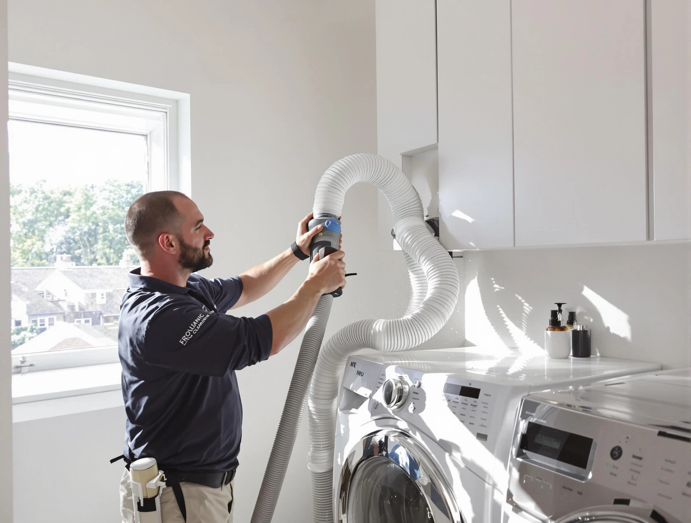 Certified Lafayette Dryer Vent Cleaning technician performing dryer vent cleaning in Lafayette